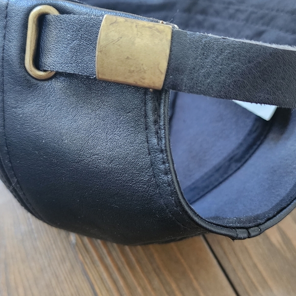 Faux-Leather Adjustable Baseball Hat - Picture 9 of 10